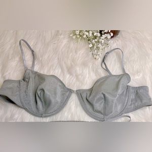 URBAN OUTFITTERS ELLA SHINE CARLY DEMI BRA IN SILVER SIZE 36C